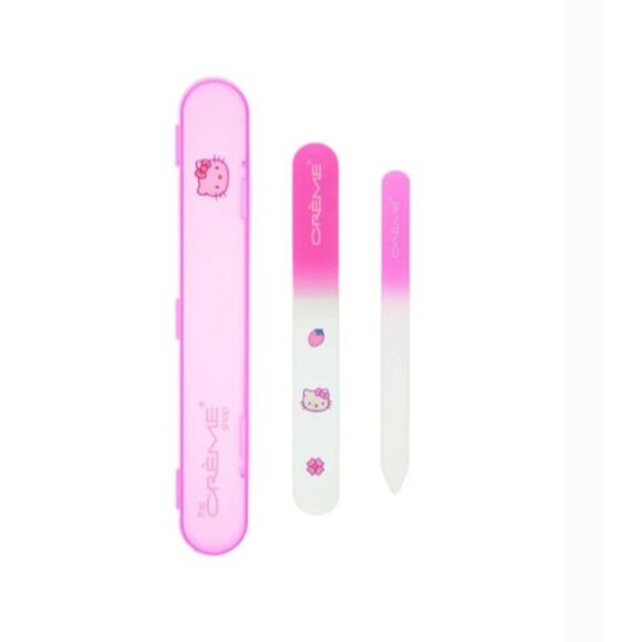 Hello Kitty Premium Glass Nail File Set Cute Manicure Pedicure Beauty Tools NEW - Picture 3 of 3